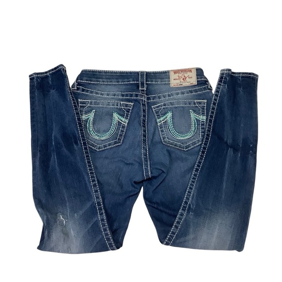 True Religion Women’s Curvy Skinny Jeans Size 28 Big Rainbow Horseshoe - Picture 3 of 11